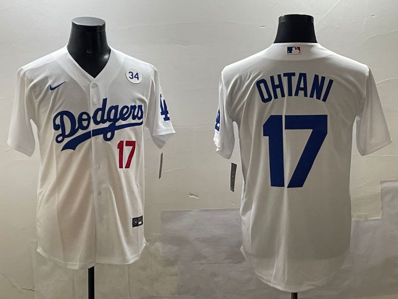 Men Los Angeles Dodgers 17 Ohtani White Game 2025 Nike MLB Jersey style 03097
